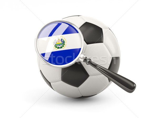 Football with magnified flag of el salvador Stock photo © MikhailMishchenko