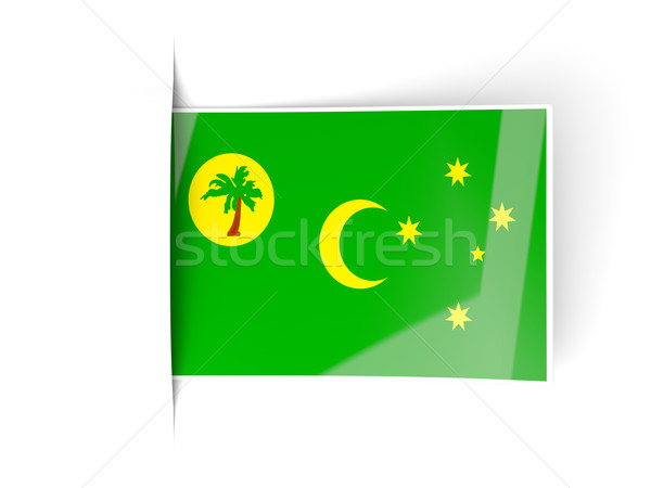 Square label with flag of cocos islands Stock photo © MikhailMishchenko