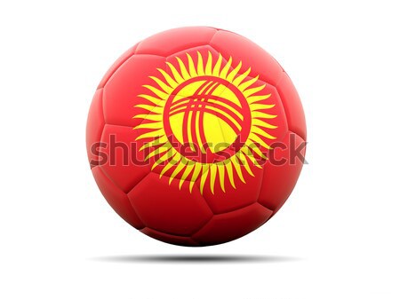 Ikona banderą Kirgistan podpisania biały Zdjęcia stock © MikhailMishchenko