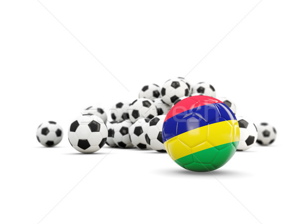 Football with flag of mauritius isolated on white Stock photo © MikhailMishchenko