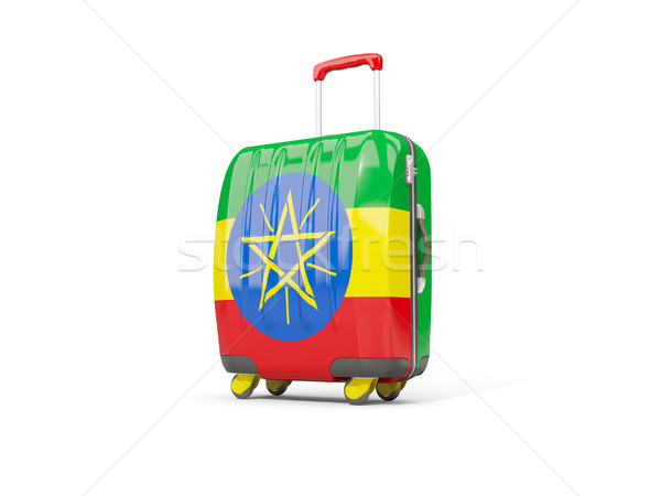 Bagagem bandeira mala isolado branco ilustração 3d Foto stock © MikhailMishchenko