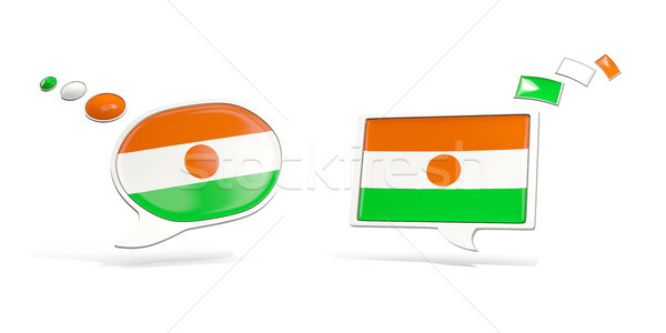 Due chat icone bandiera Niger piazza Foto d'archivio © MikhailMishchenko