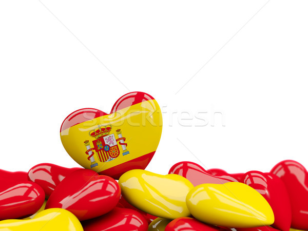 Cuore bandiera Spagna top cuori isolato Foto d'archivio © MikhailMishchenko