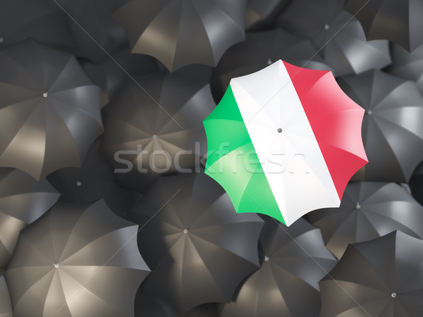 Guarda-chuva bandeira Itália topo preto guarda-chuvas Foto stock © MikhailMishchenko
