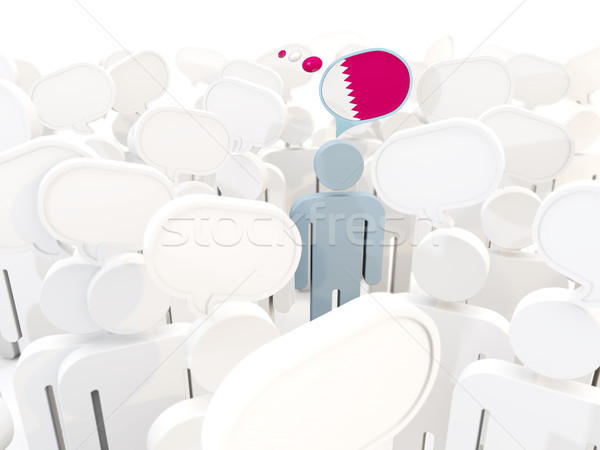 Homme pavillon Qatar foule 3d illustration signe [[stock_photo]] © MikhailMishchenko