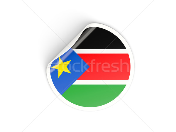 Adesivo bandiera meridionale Sudan isolato bianco Foto d'archivio © MikhailMishchenko