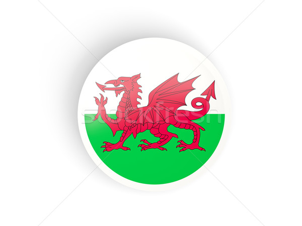 Round sticker with flag of wales Stock photo © MikhailMishchenko