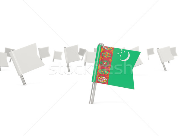 Cuadrados pin bandera Turkmenistán aislado blanco Foto stock © MikhailMishchenko