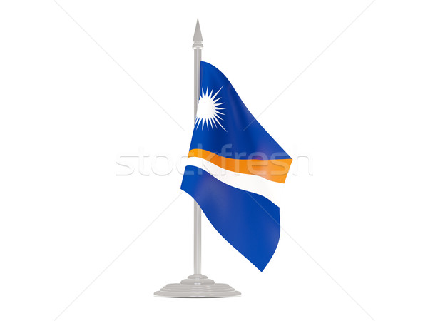 Flag of marshall islands with flagpole. 3d render Stock photo © MikhailMishchenko