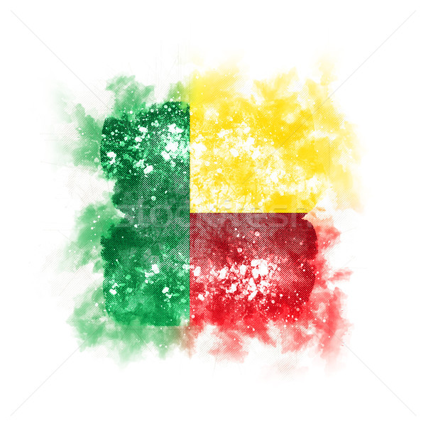 Vierkante grunge vlag Benin 3d illustration retro Stockfoto © MikhailMishchenko