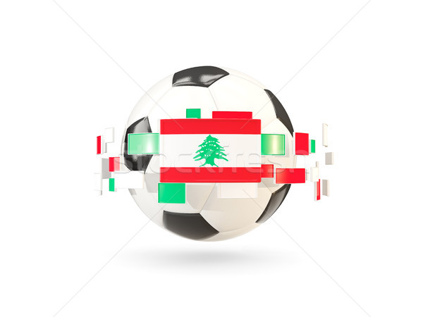 Soccer ball with line of flags. Flag of lebanon Stock photo © MikhailMishchenko