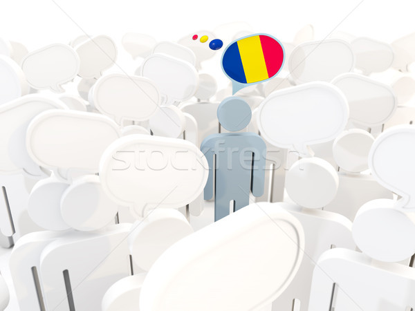 Homem bandeira Chade multidão ilustração 3d assinar Foto stock © MikhailMishchenko
