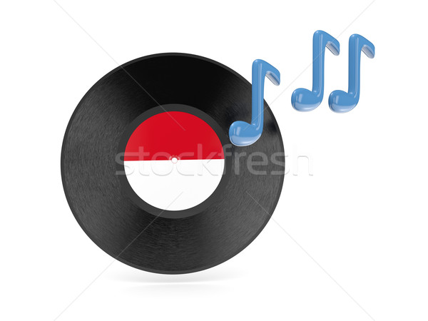 Stockfoto: Vinyl · schijf · vlag · Indonesië · geïsoleerd · witte