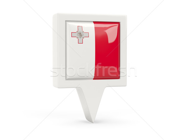 квадратный флаг икона Мальта изолированный белый Сток-фото © MikhailMishchenko