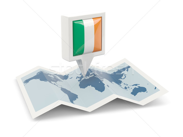 Square pin with flag of ireland on the map Stock photo © MikhailMishchenko