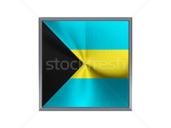 Square metal button with flag of bahamas Stock photo © MikhailMishchenko