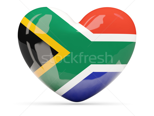 Herz Symbol Flagge Südafrika isoliert Stock foto © MikhailMishchenko