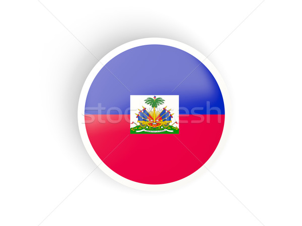 Round sticker with flag of haiti Stock photo © MikhailMishchenko