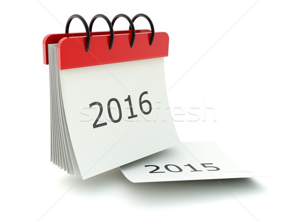 ストックフォト: 2016 · カレンダー · アイコン · 孤立した · 白