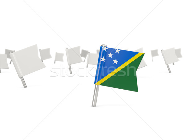 Square pin with flag of solomon islands Stock photo © MikhailMishchenko