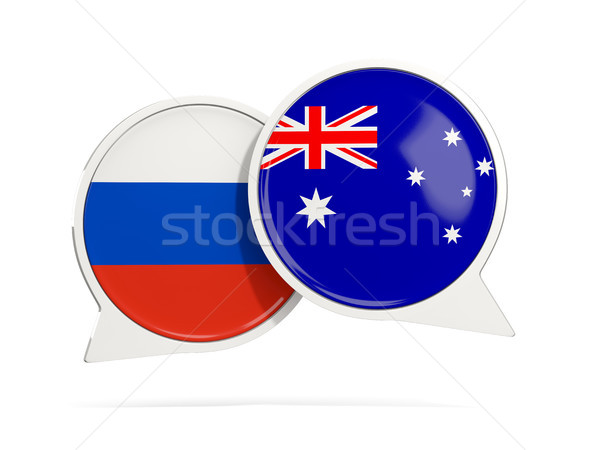 Chat bubbles of Russia and Australia isolated on white Stock photo © MikhailMishchenko