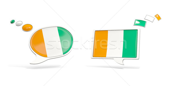 Two chat icons with flag of cote d Ivoire Stock photo © MikhailMishchenko