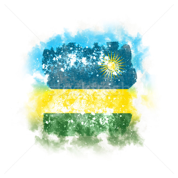 Placu grunge banderą Rwanda 3d ilustracji retro Zdjęcia stock © MikhailMishchenko