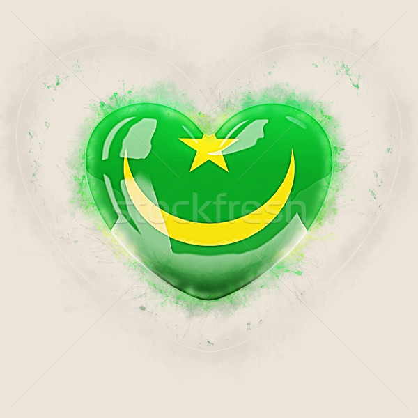 сердце флаг Мавритания Гранж 3d иллюстрации путешествия Сток-фото © MikhailMishchenko