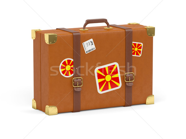 чемодан флаг Македонии путешествия изолированный белый Сток-фото © MikhailMishchenko
