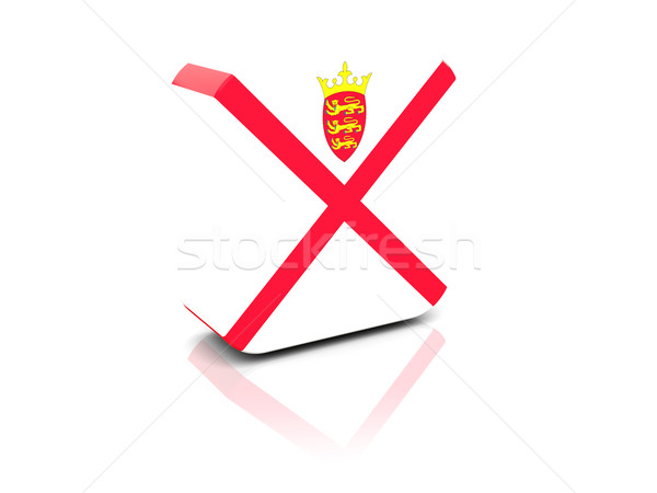 Square icon with flag of jersey Stock photo © MikhailMishchenko