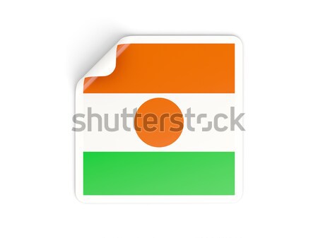 Square sticker with flag of niger Stock photo © MikhailMishchenko