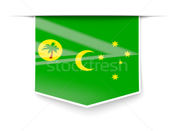 Square label with flag of cocos islands Stock photo © MikhailMishchenko