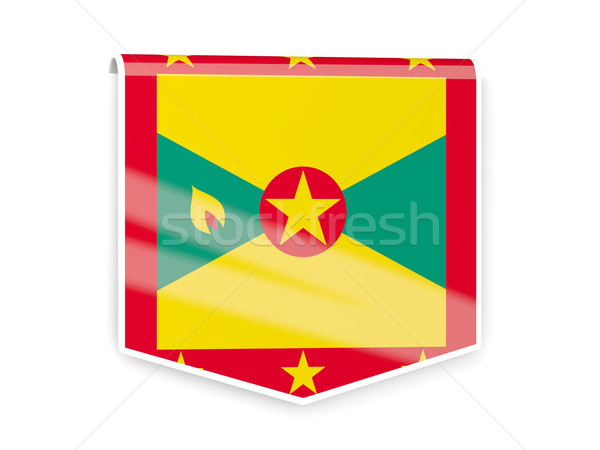 Stockfoto: Vlag · label · Grenada · geïsoleerd · witte · teken