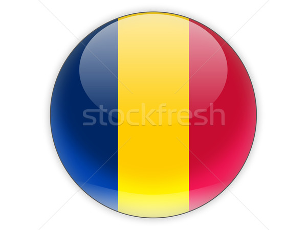 ícone bandeira Chade isolado branco viajar Foto stock © MikhailMishchenko