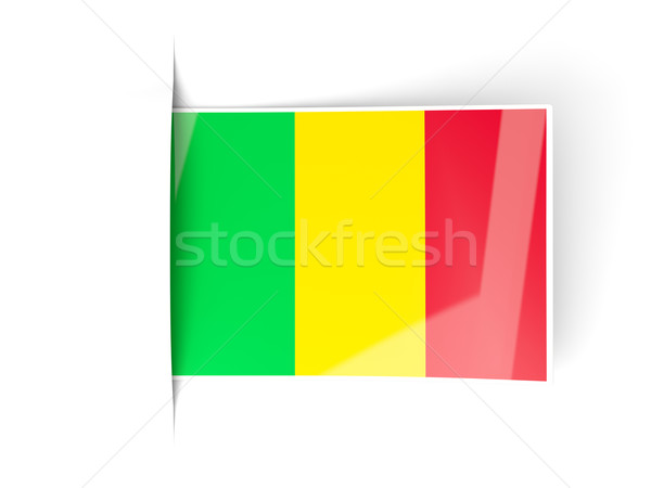 Square label with flag of mali Stock photo © MikhailMishchenko