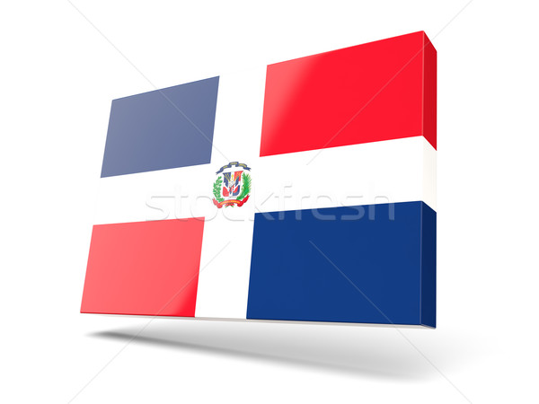 Foto stock: Cuadrados · icono · bandera · República · Dominicana · aislado · blanco