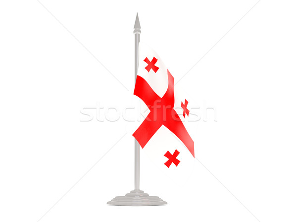 Stock photo: Flag of georgia with flagpole. 3d render