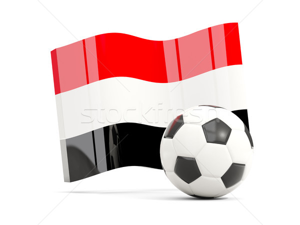 Football with waving flag of yemen isolated on white Stock photo © MikhailMishchenko