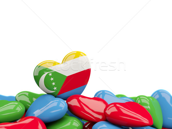 Cuore bandiera Comore top cuori isolato Foto d'archivio © MikhailMishchenko