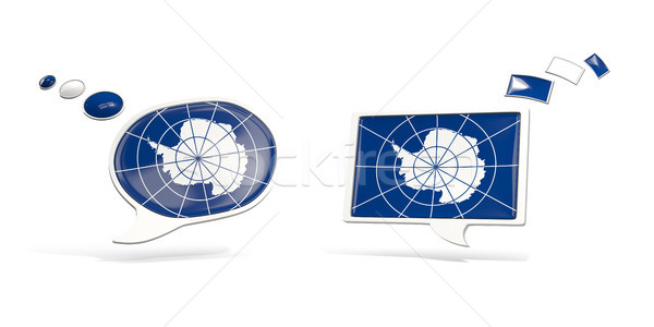 Two chat icons with flag of antarctica Stock photo © MikhailMishchenko