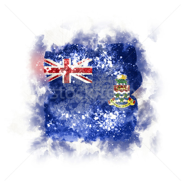 Stock photo: Square grunge flag of cayman islands