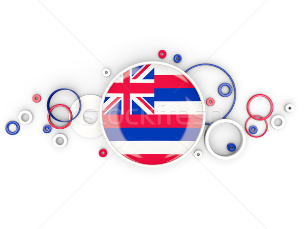 Round flag of hawaii with circles pattern. United states local f Stock photo © MikhailMishchenko
