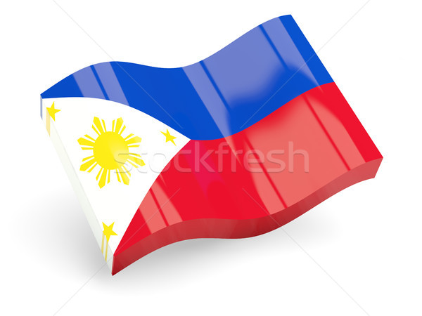 Foto stock: 3D · bandeira · Filipinas · isolado · branco · viajar