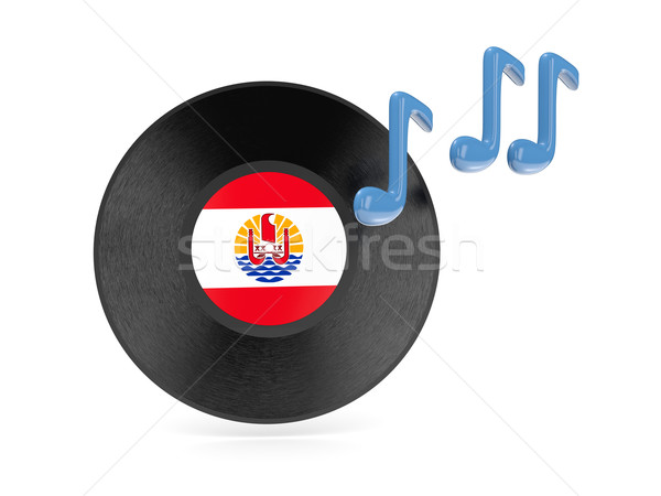 Vinyl disk with flag of french polynesia Stock photo © MikhailMishchenko