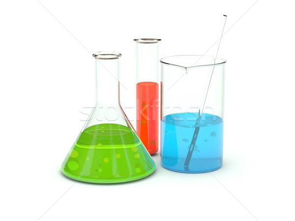 [[stock_photo]]: Chimiques · verrerie · isolé · blanche · médicaux · vert