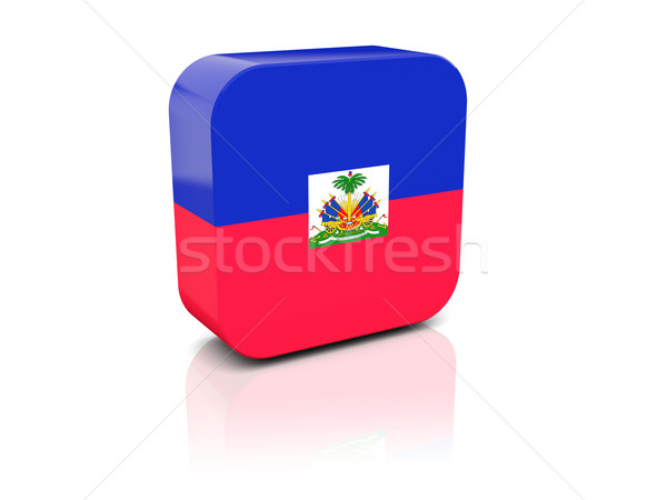 Piazza icona bandiera Haiti riflessione bianco Foto d'archivio © MikhailMishchenko
