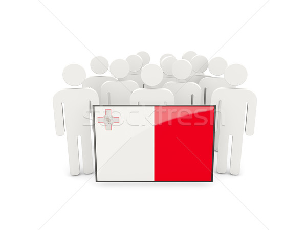 Emberek zászló Málta izolált fehér tömeg Stock fotó © MikhailMishchenko