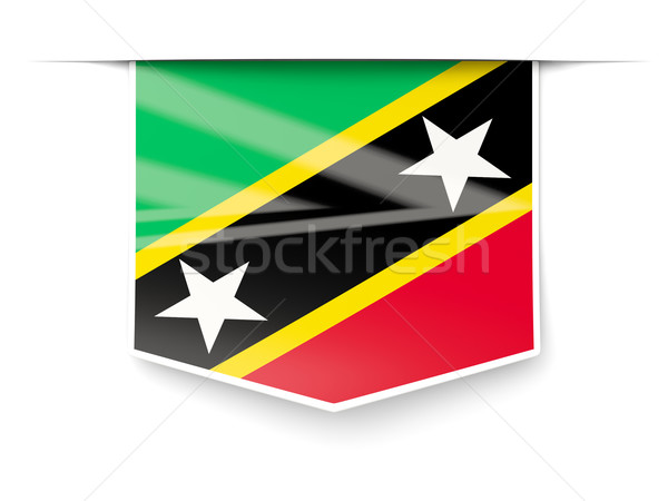 Square label with flag of saint kitts and nevis Stock photo © MikhailMishchenko