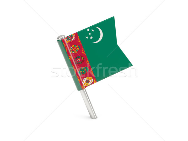 Bandera pin Turkmenistán aislado blanco Foto stock © MikhailMishchenko