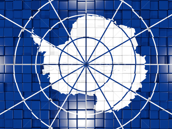 Background with square parts. Flag of antarctica. 3D illustratio Stock photo © MikhailMishchenko